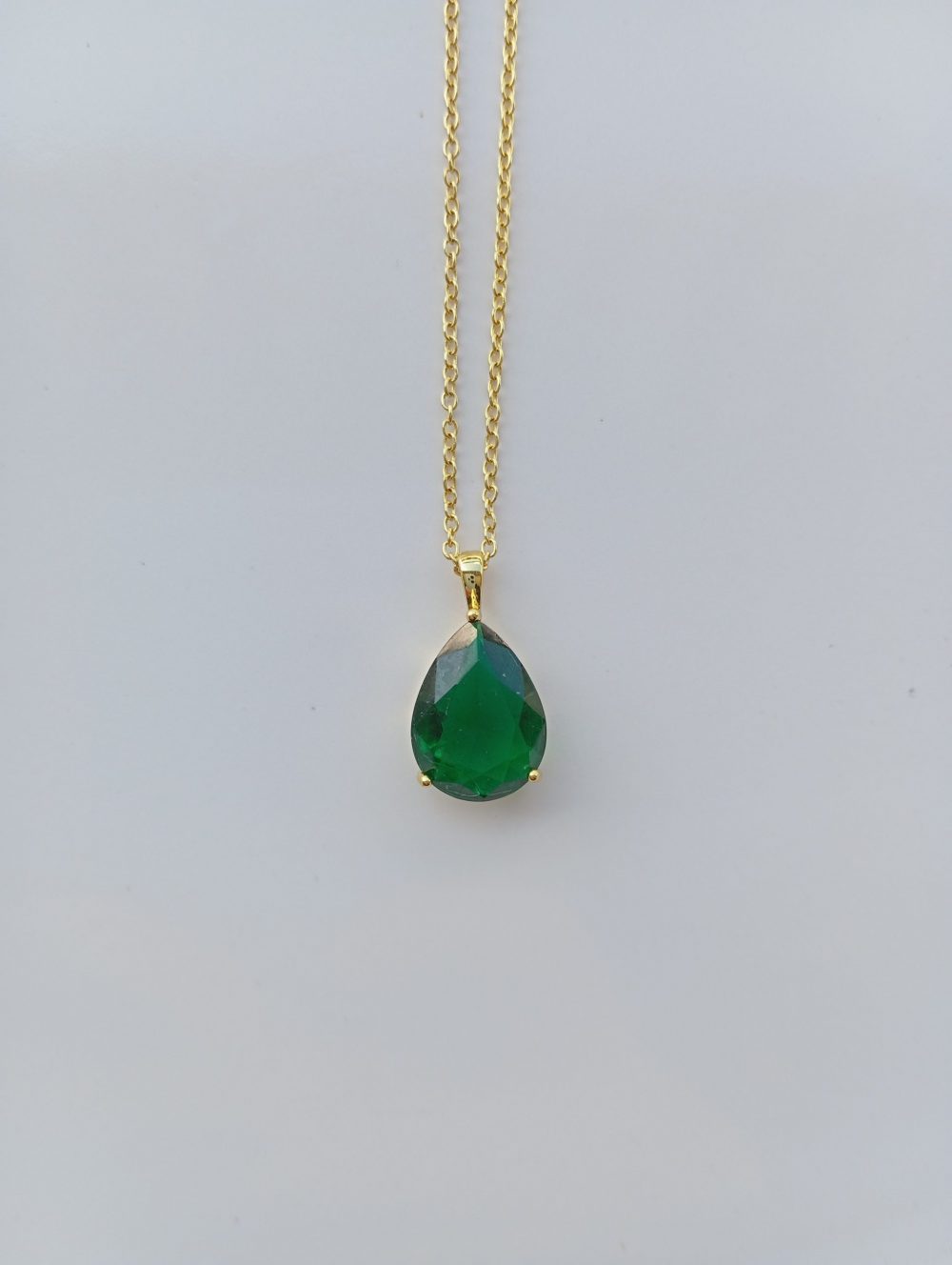 Collier goutte vert acier inoxydable