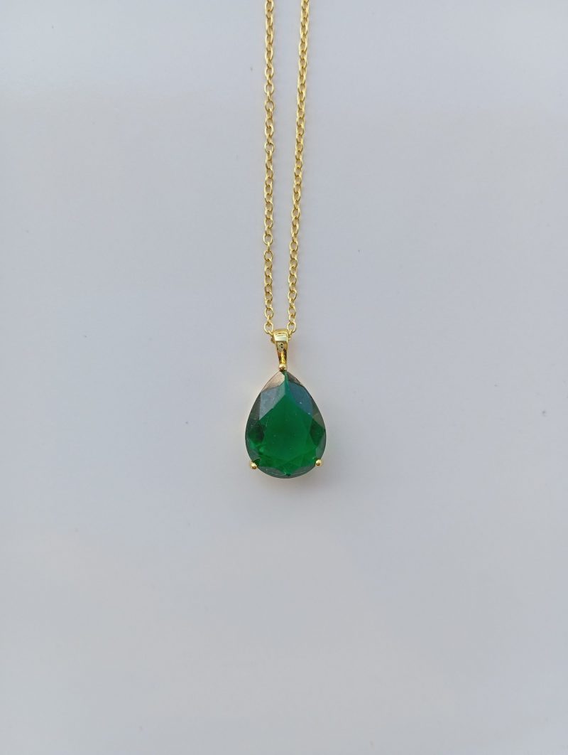 Collier goutte vert acier inoxydable