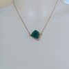 Collier émeraude acier inoxydable – Image 2