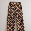 Pantalon droit marron à motif géométrique Toupy – Taille S – Image 3