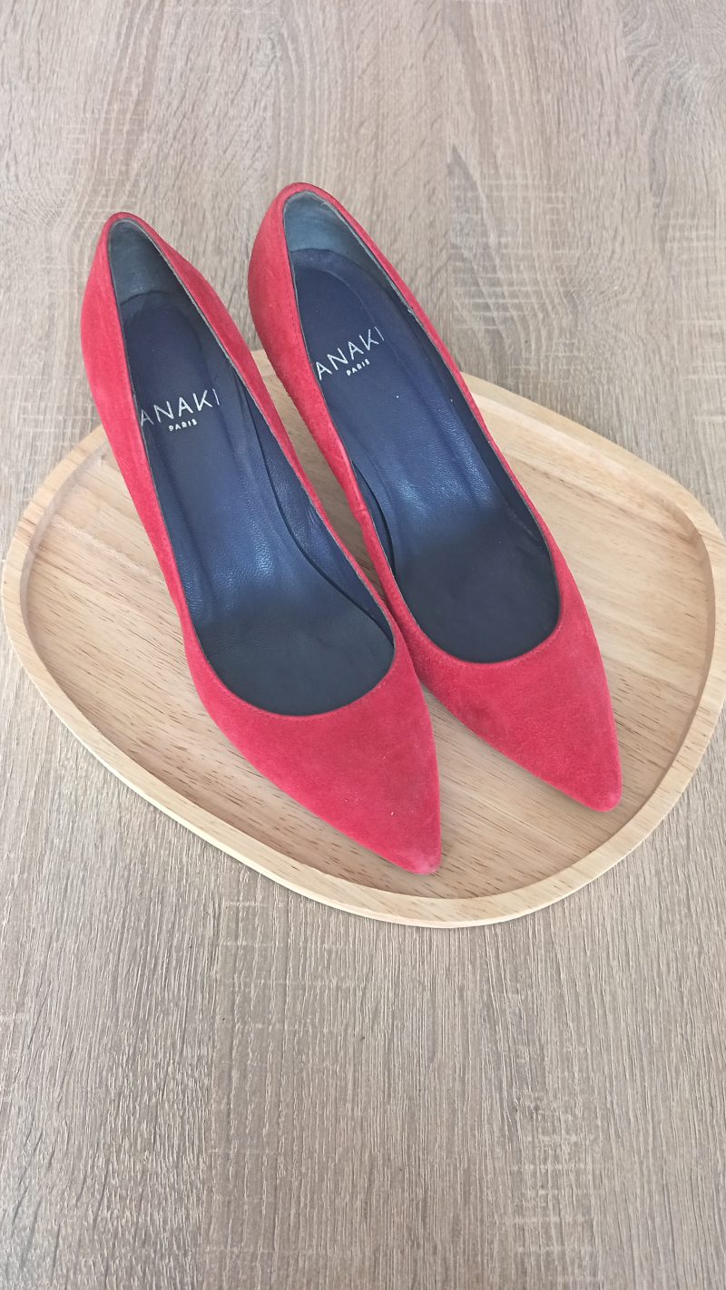 Escarpins en Daim Rouge Anaki Paris - Pointure 37.5