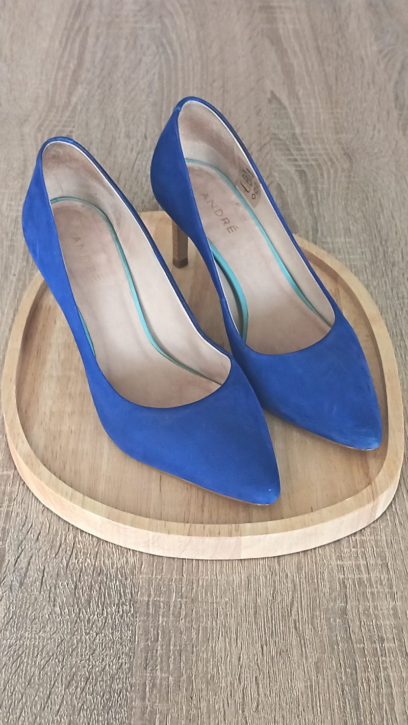 Escarpins en Daim Bleu Roi André - Pointure 37